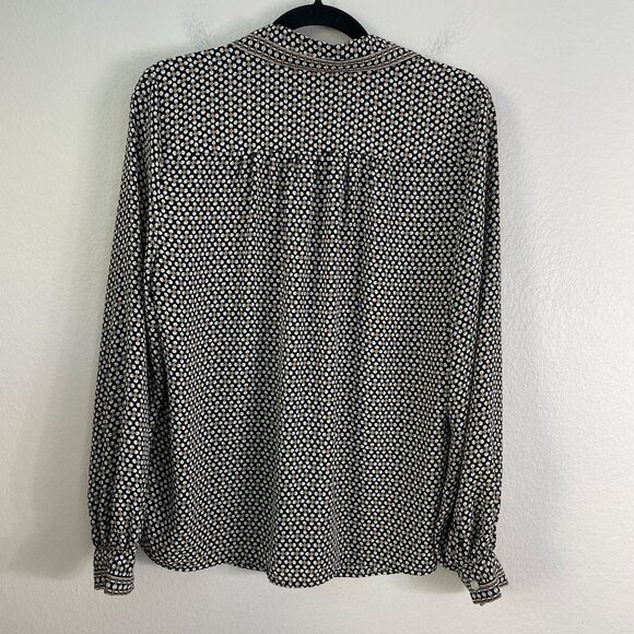 Max Studio Womens Large Geometric Button Up Shirt Long Sleeve Blouse Top - Picture 9 of 10